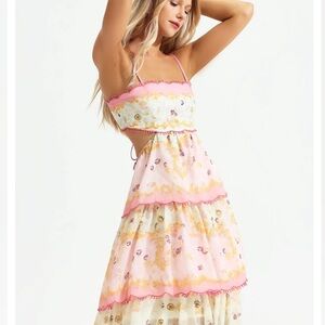 Floral Cami Tiered Ruffle Hem Backless Maxi Dress - XS, NWT